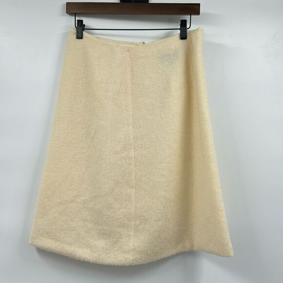 Fendi Virgin Wool Cream Skirt Knee Length Size 8 - Picture 1 of 4